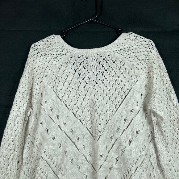 Torrid Womens Sweater Cream V Neck Pullover Open Knit Cotton Blend 1 - Picture 11 of 12